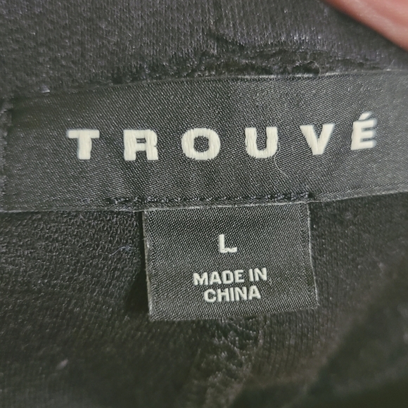 Trouve | Women's Black Faux Leather Trim Skinny Leggings/Pants (Size Large) - Picture 2 of 10